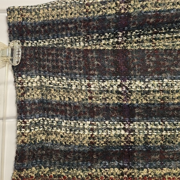 Lands' End Dresses & Skirts - Lands' End Womens Blue Gray Tan Wool Blend Faux Wrap Skirt Size 14